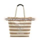 2016 Japan Berühmte Baumwolle Seil Mode Streifen Schulter Leinwand Strandtasche
